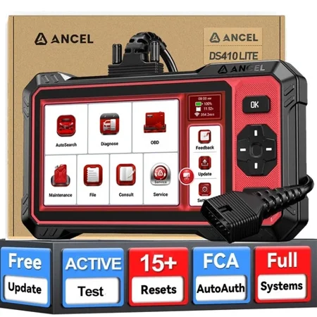 ANCEL DS410 Lite OBD2 Scanner Bidirectional Car All System OBD2 Scanner Diagnostic Tool, 15+ Reset Services ABS TPMS DPF Oil EPB BMS, CAN-FD, Auto VIN, Lifetime Free Update