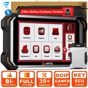ANCEL DS600BT Bidirectional Scan Tool OBD2 Scanner All System CAN FD/DOIP 8 inch Car Diagnostic Tool 35+ Reset ECU Cod-ing, 24hrs Online Customer Service