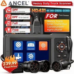 ANCEL Heavy Duty Truck Scanner All System Diesel Truck Diagnostic Tool D-P-F Regen for Detroit, Paccar, HDOBD & OBD2 Truck Scan Tool Diagnostic Scanner Code Reader, Lifetime Free Update