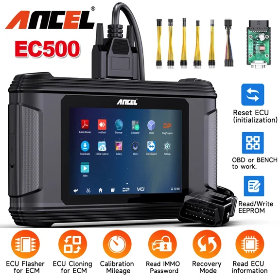 ANCEL EC500 OBD2 Scanner Automotive ECM Clone Flash Initialization Mileage Correction Diagnostic Tool