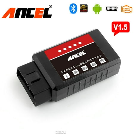 ANCEL ELM327 V1.5 Wireless Code Reader Bluetooth OBD Scanner EOBD OBD2 Scanner Read Clear Trouble Codes Check Engine Light OBDII Car Scanner Automotive Diagnostic Scan Tool Auto Adapter