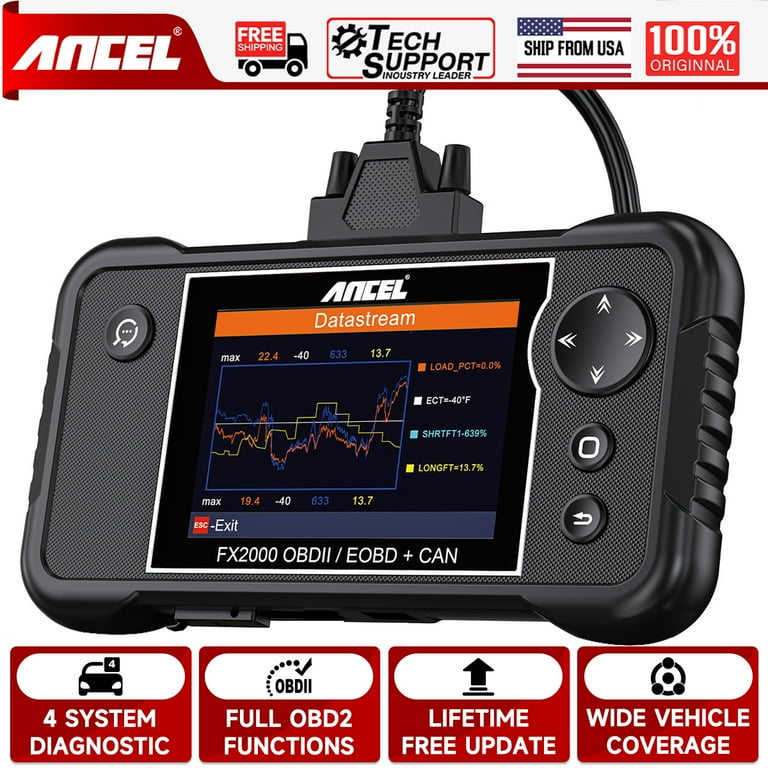 ANCEL FX2000 OBD2 Scanner Diagnostic Tool, ABS SRS Transmission