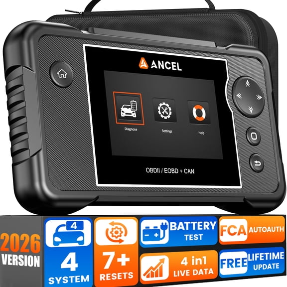 ANCEL FX2000 PRO OBD2 Scanner 4 System Car Diagnostic Tool ABS SRS Engine Transmission, with 7 Resets FCA Auto Auth Lifetime Wifi Free Update