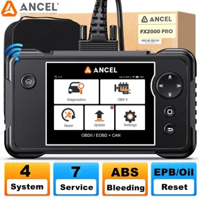 ANCEL FX2000 PRO OBD2 Scanner Car Diagnostic Tool ABS SRS Engine Transmission Code Reader, with 7 Resets FCA Auto Auth, Lifetime Wifi Free Update