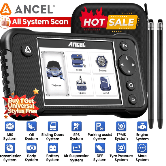 ANCEL FX3300 Elite Car OBD2 All System Diagnostic Tool & 2pcs Universal S/t/y/l/u/s Kit
