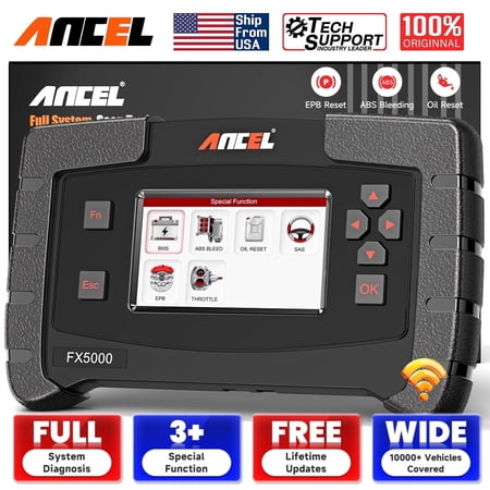 ANCEL FX5000 OBD2 All Systems Scanner Automotive Diagnostic Tool OBDII Modes Code Reader Automotive ABS Bleeding EPB Oil Reset Vehicle Maintenance Services Scanner Full 10 EOBD OBD Car Scanner