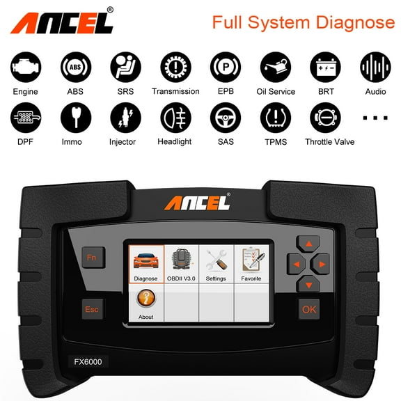 ANCEL FX6000 OBD2 Scanner, Full System Automotive Diagnostic Tool with 21+ Maintenance Service, ABS Bleeding, SAS/EPB/TPMS/Oil Reset, Car Code Reader for 12V Cars