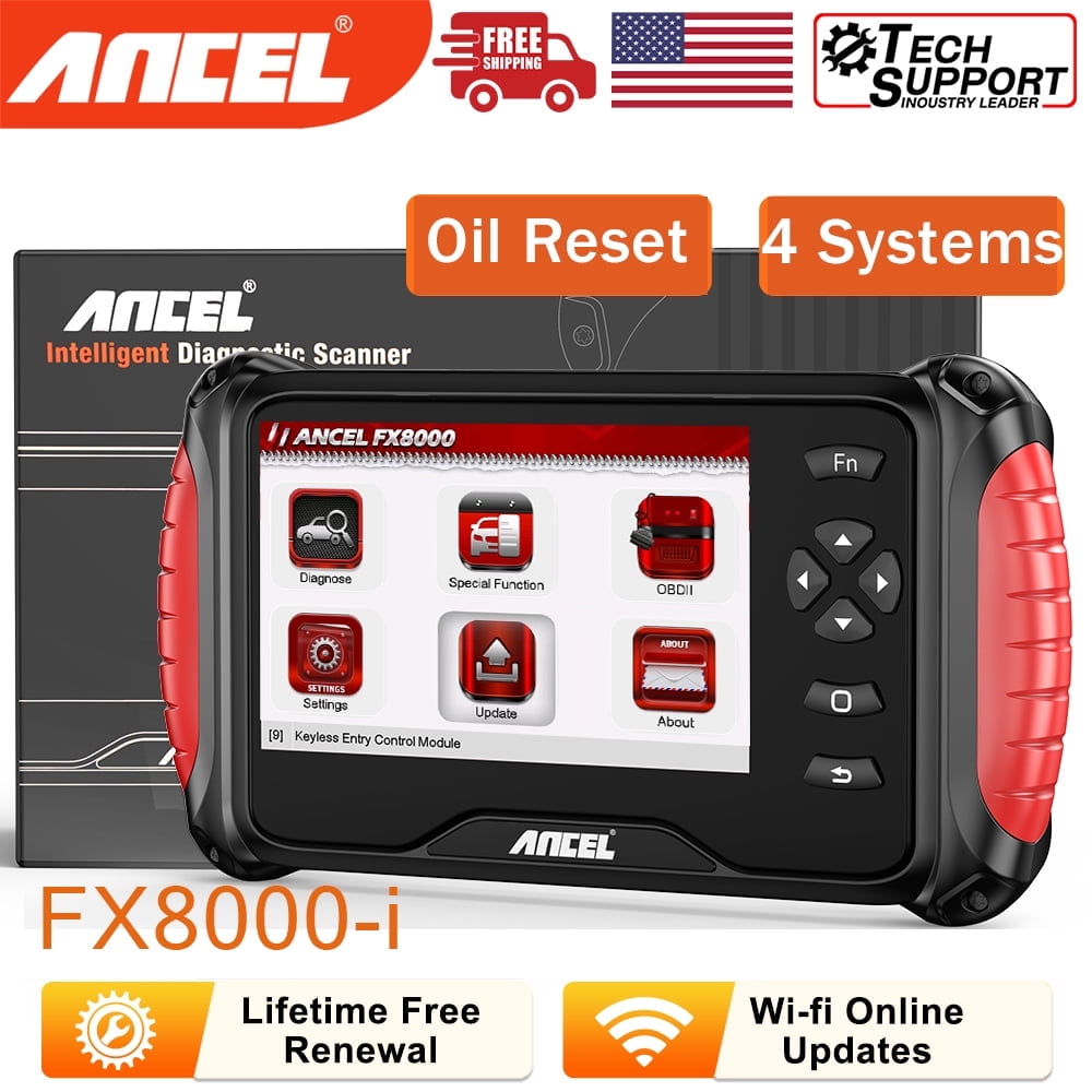 ANCEL FX8000i OBD2 Scanner Four Systems Diagnostic Scan Tool for Gearbox SRS ABS Engine Code Reader Oil Lamp Reset Full OBD2 Modes for All Cars after 1996 12V EOBD OBD Vehicle Tool