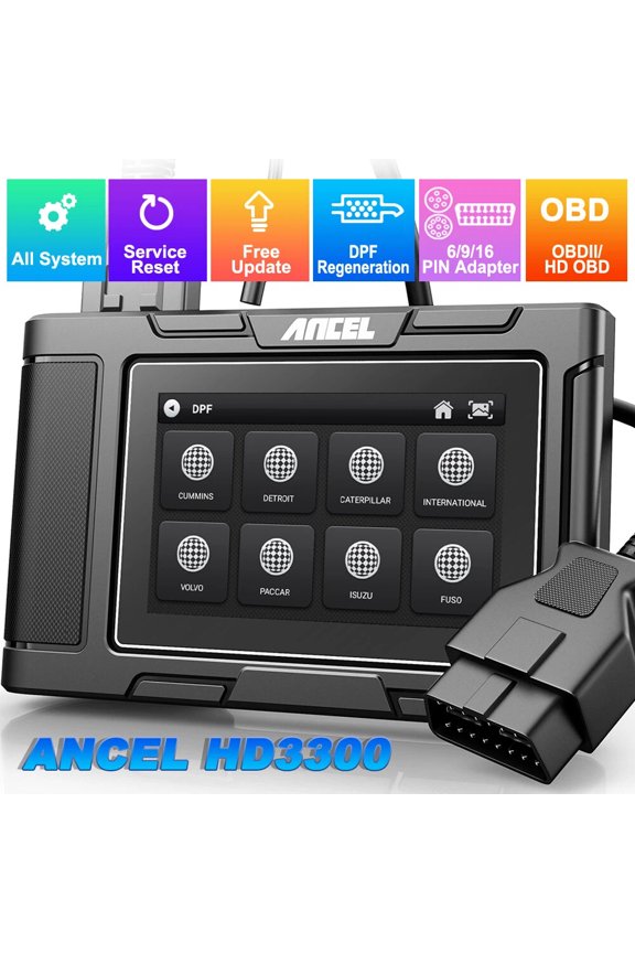 HD3300 Automotive Diagnostic Tool with DPF Regeneration, 2-in-1 Scan Tool, Orange 1 Piece