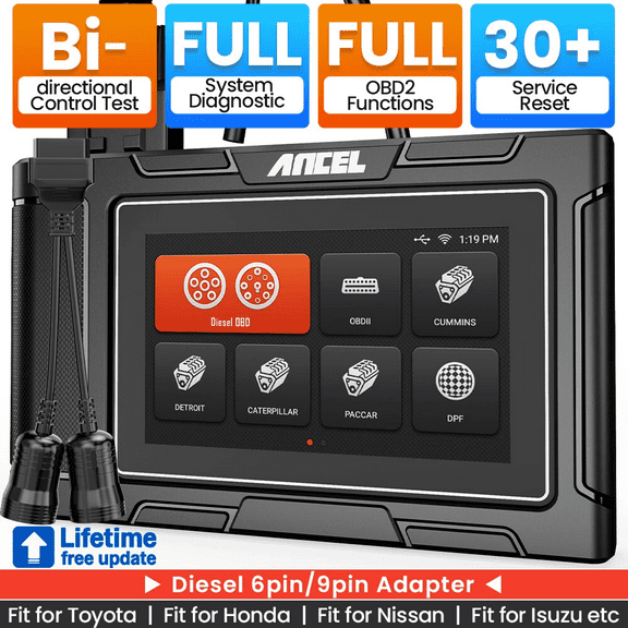 ANCEL HD3500 All System Bidirectional Pickup Light Duty Truck 2 in 1 OBD2 Scanner Diesel Scanner 12V/24V Diagnostic Tool