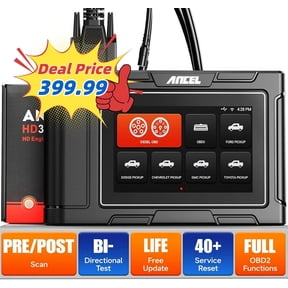 ANCEL HD3500 Pickup Truck OBD2 Scanner, All Systems Diesel Diagnostic Tool with Bidirectional & Service Reset & D-P-F Regen, 2-IN-1 Car Code Reader
