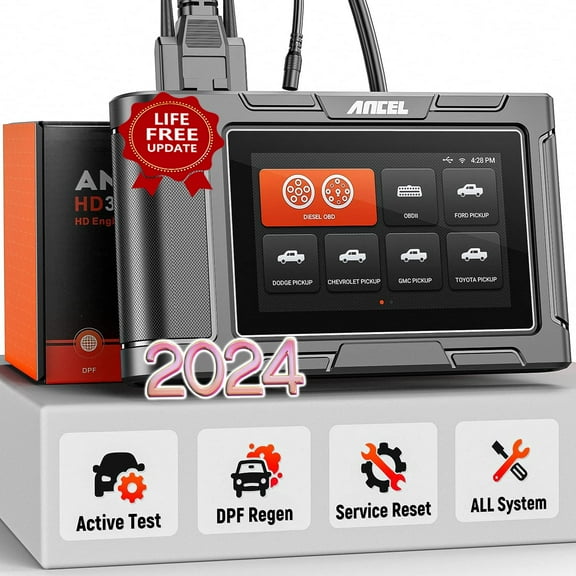 ANCEL HD3500 Pro Pickup Truck OBD2 Scanner with Reset, All Systems Diesel Diagnostic Tool Light Truck & Car 2 in 1 Code Reader for Ford/Dodge/Chevy/GMC/Toyota/Honda/Nissan/Isuzu C42