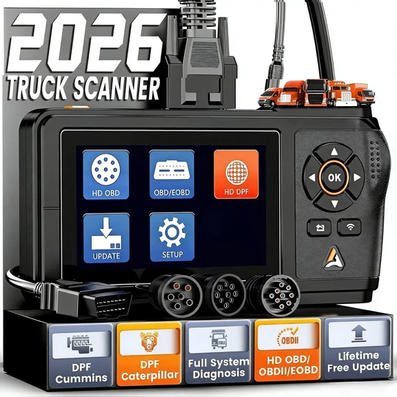 ANCEL Heavy Duty Truck Scanner OBD Diesel Diagnostic Tool DPF Regeneration, Full System HDOBD Diesel Scanner OBD2 Diagnostic Scan Tool
