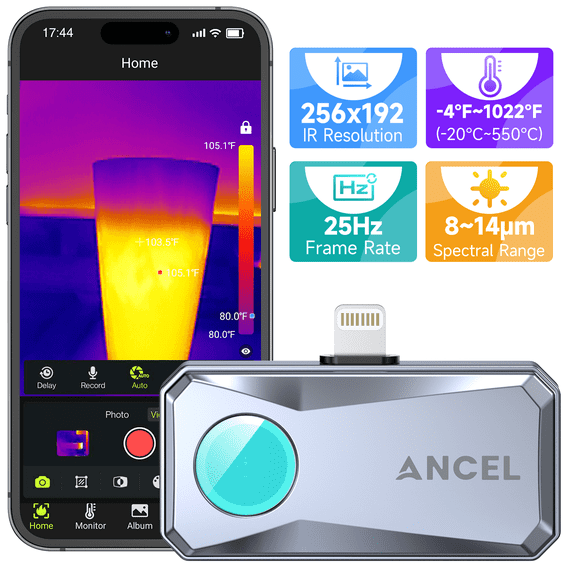 ANCEL IR101 Infrared Camera for Android Smartphones & PC, Resolution Thermal Imaging Camera for Home Automotive Industrial Leak Heat Loss Inpsection