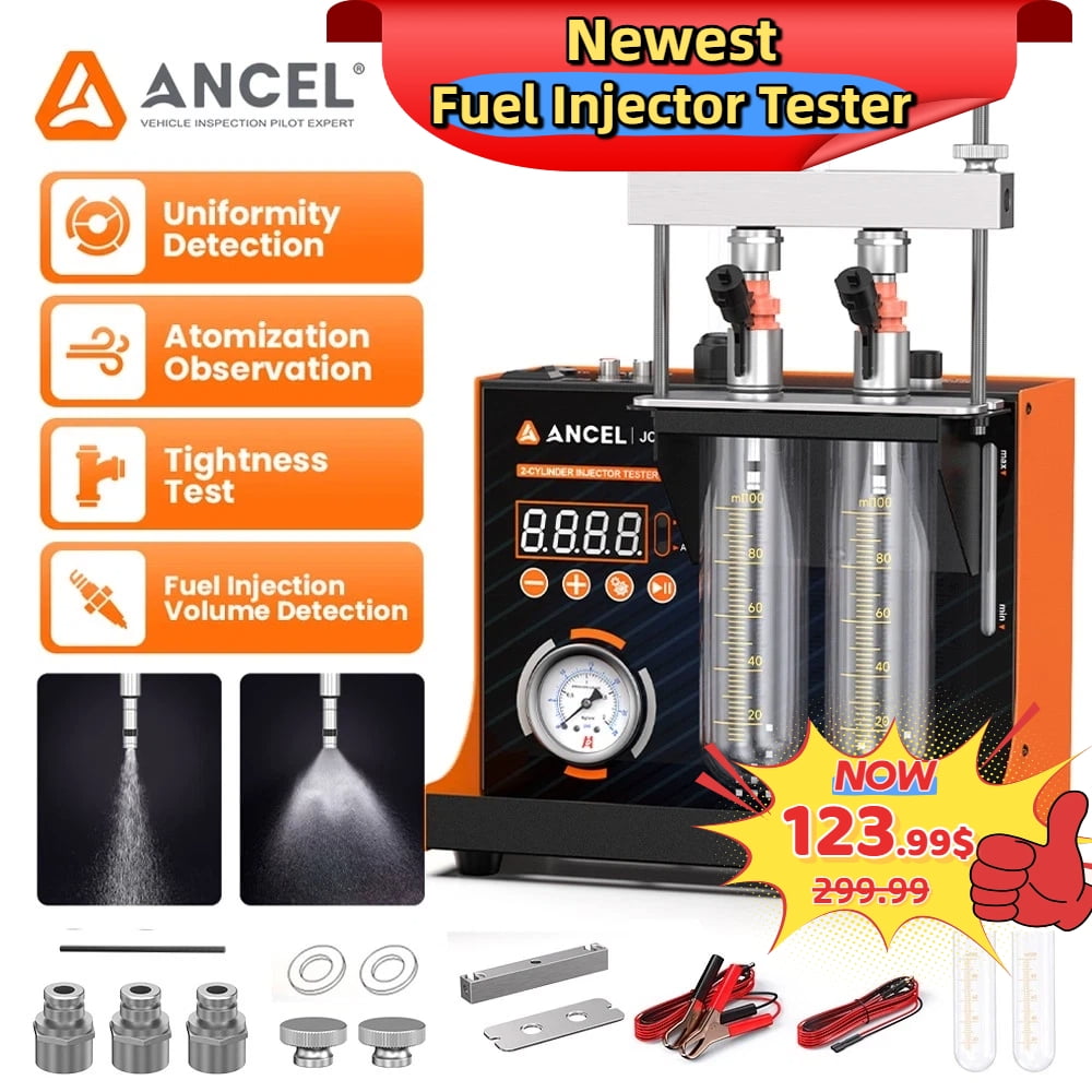 Testeur Nettoyeur Injecteurs Carburant V50 - Universel Essence/Diesel - 6 Adaptateurs Inclus