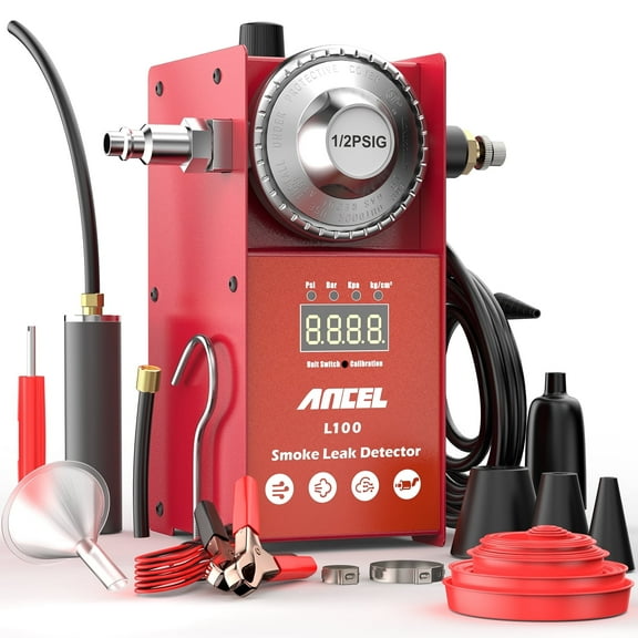 ANCEL L100 Automotive Smoke Machine EVAP Smoke Leak Detector with Digital Pressure Gauge,Air Smoke Dual Modes,Automotive Car Vacuum Leakage Locator All Systems Leak Detector for All Pipes Car Truck