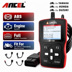 ANCEL MT100 Motorcycle Diagnostic Scan Tool Code Reader ABS Engine Code Scanner Motorbike Scanner Full OBD2 Functions Turn off Fault Indicator Light Read Clear Code Live Data OBD2 Scanner Free Update