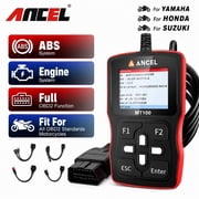 ANCEL MT100 Motorcycle Diagnostic Scan Tool Code Reader ABS Engine Code Scanner Motorbike Scanner Full OBD2 Functions Turn off Fault Indicator Light Read Clear Code Live Data OBD2 Scanner Free Update
