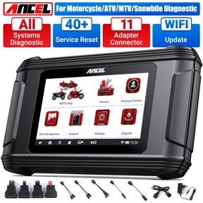 ANCEL MT500 Motorcycle Diagnostic Scan Tool with 5inch Touchscreen Motorbike Scanner All System Tablet Auto VIN OBD Analysis Tool OBD2 Scanner