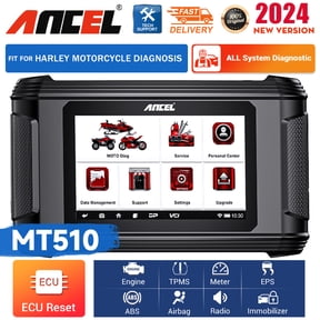 ANCEL MT510 Motorcycle Diagnostic Scan Tool Fits for HARLEY All System Scanner OBD2 Scanner Code Reader Oil Reset ABS Bleeding Motorbike Scanner with 5inch Touchscreen,1 Year Free Update