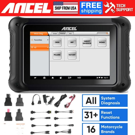 ANCEL MT700 Motorcycle Full System OBD2 Scanner ECU ABS TPMS EPB Diagnostic Tool