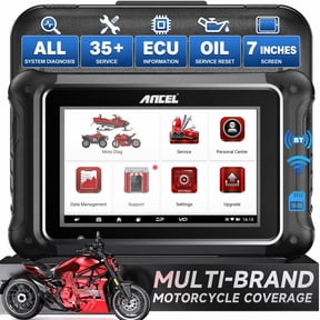 ANCEL MT700 Motorcycle OBD2 Scanner Full System Diagnostic Tool, 35+ Service Reset Functions ECU Information Oil Service Reset, 7 Inch Touch Screen, Bluetooth Wi-Fi Lifetime Free Update