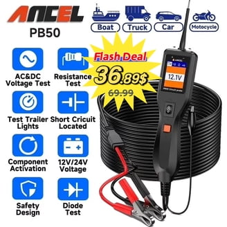 Power Circuit Probe Tool – 12-24V Automotive Electrical Tester With Multimeter & Screen