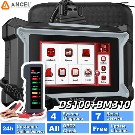 ANCEL OBD2 Scanner ABS SRS Transmission Check Engine Code Reader with 7 Resets, Large Protective Case Storage Bag for Car Diagnostic Scanner and Code Reader
