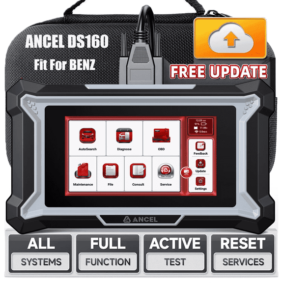 ANCEL OBD2 Scanner Bidirectional Car All System 30+ Resets Diagnostic Scanner Tool Free WiFi Updates, Fit For Benz