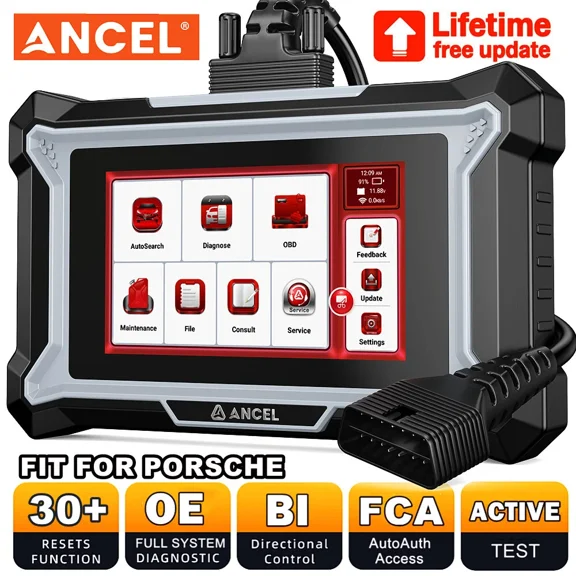ANCEL OBD2 Scanner Bidirectional Car All System 30+ Resets Diagnostic Scanner Tool Free WiFi Updates, Fit For Porsche