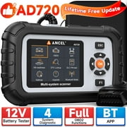 ANCEL AD720 OBD2 Scanner Diagnostic Tool, ABS SRS Transmission Airbag Car Scanner with Battery Test, Automotive Diagnostic Tool Check Engine Code Reader for All Cars
