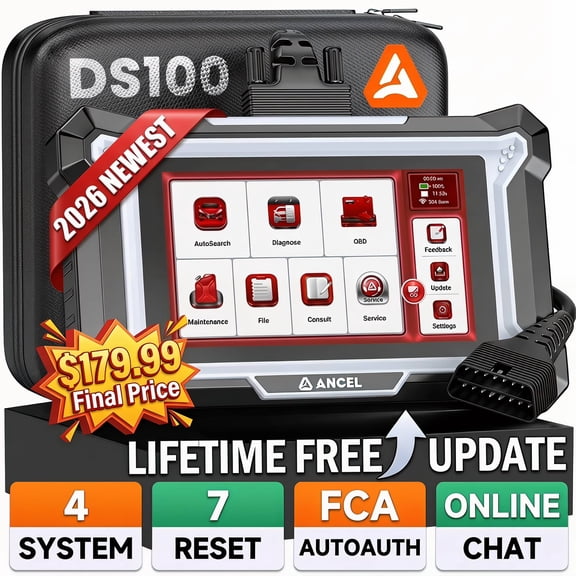 ANCEL OBD2 Scanner Car Diagnostic Tool with 7 Resets, Oil/Brake/ABS/EPB/BMS/SAS Reset, Gear Learning, Check Engine ABS SRS Transmission Code Reader, Lifetime Free Update, Online Customer Service