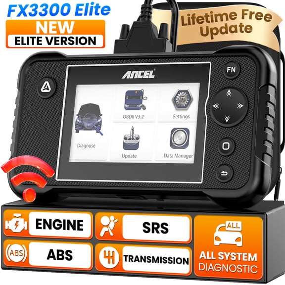 ANCEL FX3300 Elite OBD2 Scanner Diagnostic Tool, Full System Check Engine Transmission SRS ABS Car Code Reader Automotive Diagnostic Scan Tool, Lifetime Free Update