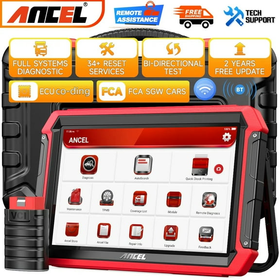ANCEL OBD2 Scanner Wireless Full System Bidirectional Diagnostic Tool with 34+ Resets, ECU Co-ding, Active Test, FCA SGW AutoAuth, VAG Guide, EOBD OBD Car Code Scanner with 2 Years Free Update