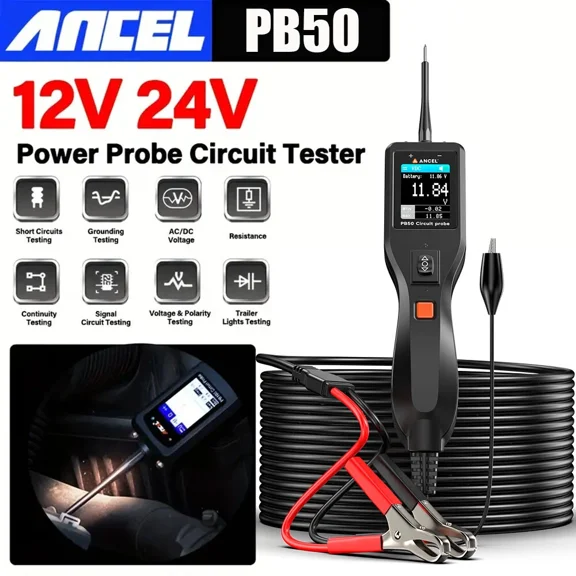 ANCEL PB50 Power Scan Circuit Tester, 12V 24V AVOmeter Power Circuit Probe Kit Electrical Diagnostic Probe Car Diagnostic Tool Automotive Circuit Tester Tool Kit