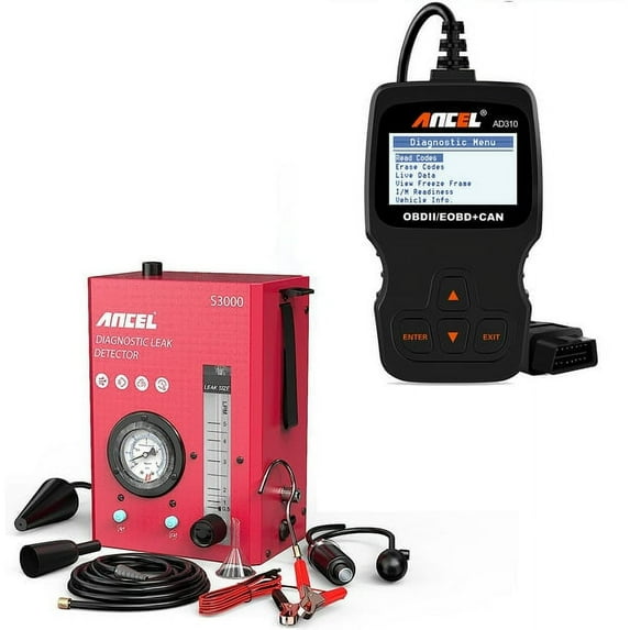 ANCEL S3000 Automotive Smoke Machine EVAP System Leak for Vehicle Boat Truck Motorcycle + AD310 Car Engine Code Reader OBD2 Scanner