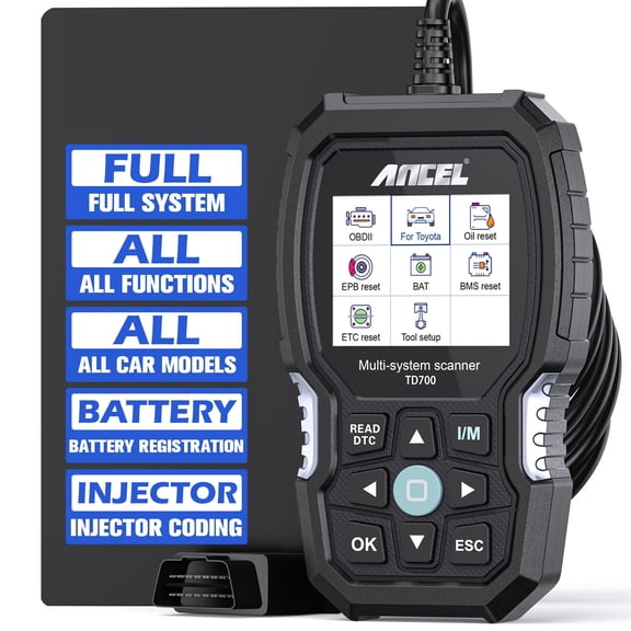 ANCEL TD700 Full System OBD2 Scanner Code Reader with ABS SAS TPMS DPF BMS Oil Reset Car Diagnostic Tool fit for Toyota