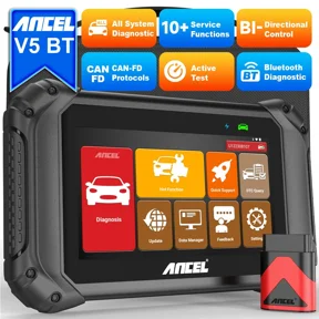 ANCEL V5BT Bidirectional Test OBD2 Scanner Automotive Scanner All System ABS Oil TPMS SAS BMS Resets Vehicle Diagnostic Scan Tool