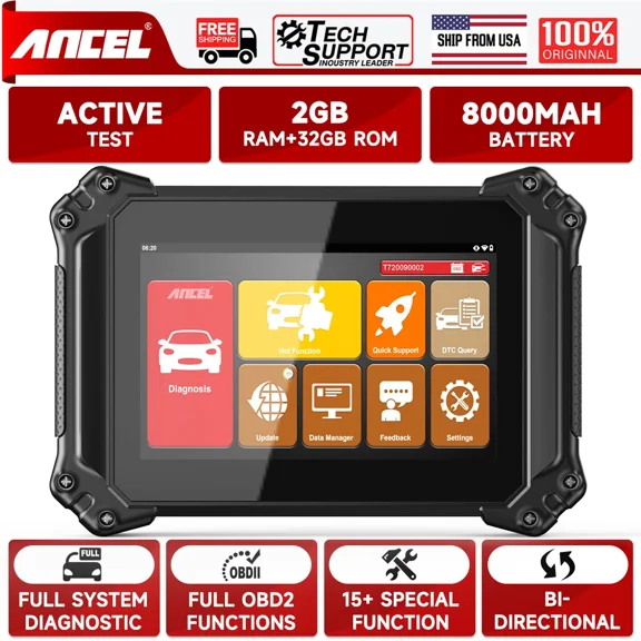 ANCEL V6 OBD2 Scanner, Full System Car Diagnostic Scanner with 15 Reset Service, Active Test, IM-MO Key, ECU/Oil Reset, Bidirectional Diagnostic Tool Code Reader, 2 Years Free Update