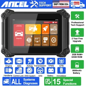 ANCEL V6 All System Automotive OBD2 Scanner, Bidirectional Diagnostic Tool with 15 Reset Service, IM-MO Key, Active Test, ECU Reset, Oil Reset, 2 Years Free Update