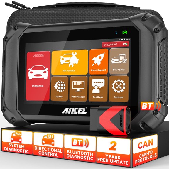 ANCEL V5 BT OBD2 Scanner Diagnostic Tool, All System Bidirectional Diagnostic Scan Tool with 10+ Resets, ABS Bleeding & D-P-F Regen, BMS/EPB/TPMS/Throttle/Oil Reset, 2 Years Free Update
