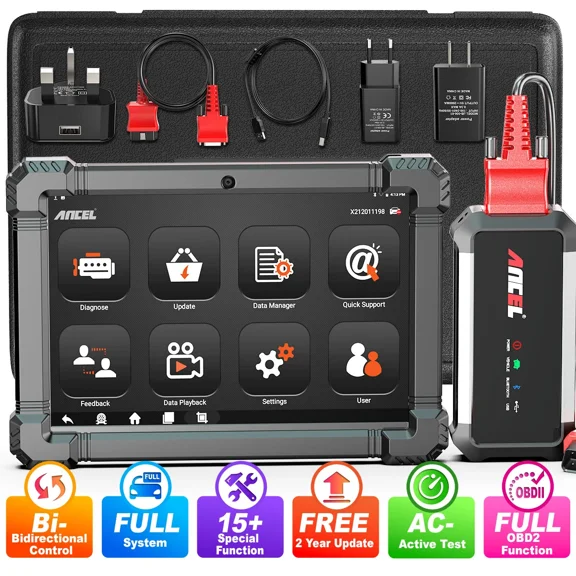 ANCEL X7 Bluetooth OBD2 Scanner Bi-directional Scan Tool Full System Diagnostic Scan Tool with 10 Reset Active Test TPMS DPF EPB Oil Reset