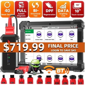 ANCEL X7 HD 10" Heavy Duty Truck Scanner Bidirectional Diesel Scan Tool with D-P-F/C0ding, 40+ Reset, Full System Diesel Diagnostic Scan Tool for Cummins Detroit Heavy Truck Pickup Tractor Semi Truck