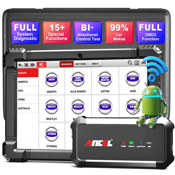 ANCEL X7 OBD2 Scanner Wireless, Bi-directional Scan Tool with 15 Reset, Active Test, ABS Bleeding, TPMS/ EPB/Oil Reset, All System Diagnostic Tool Car Code Reader for VW AUDI, 2 Years Free Update