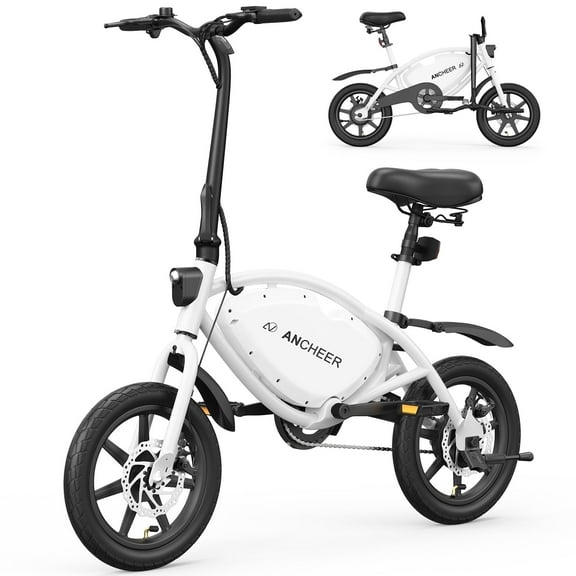 ANCHEER 14" Foldable Electric Bike for Adults, Peak 500W Electric Bicycles, 48V 374Wh City Commuter Cruiser Ebikes, 20MPH Compact Electric Mini Bike for Teens, LED Display, UL 2849