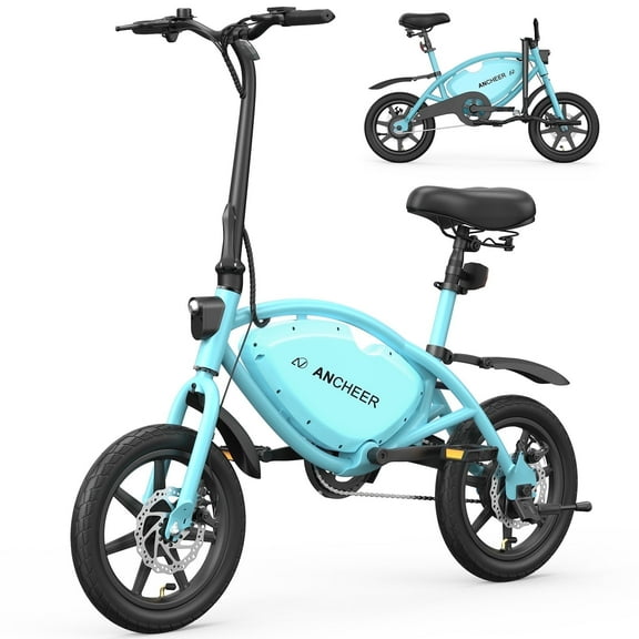 ANCHEER 14" Foldable Electric Bike for Adults, Peak 500W Electric Bicycles, 48V 374Wh City Commuter Cruiser Ebikes, 20MPH Compact Electric Mini Bike for Teens, LED Display, UL 2849