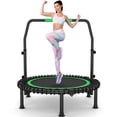 thumbnail image 1 of Rebounder Trampoline 40" for Adults 400LBS Heavy Duty Mini Fitness Trampoline with 4 Level Adjustable Handle Foldable Waterproof Indoor Outdoor Exercise, 1 of 10