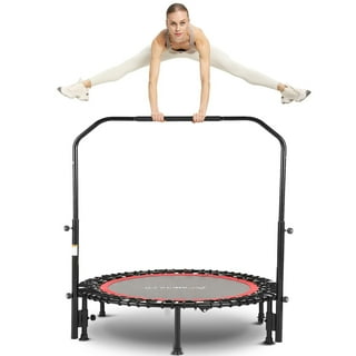 Foldable Mini Trampoline, 40 Fitness Trampoline Stable & Quiet Exercise  Rebounder for Kids Adults Indoor/Garden Workout Load 330 lbs Portable