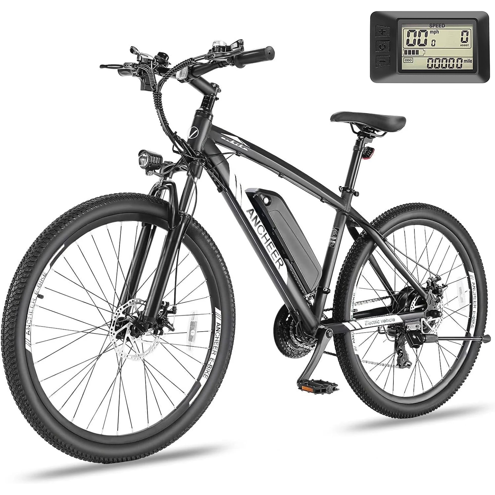ANCHEER 500W Electric Bike for Adults 27.5 Electric Mountain Bike 3 Hours Fast Charge Ebike for Adults with 48V 10.4Ah Removable Battery Electric