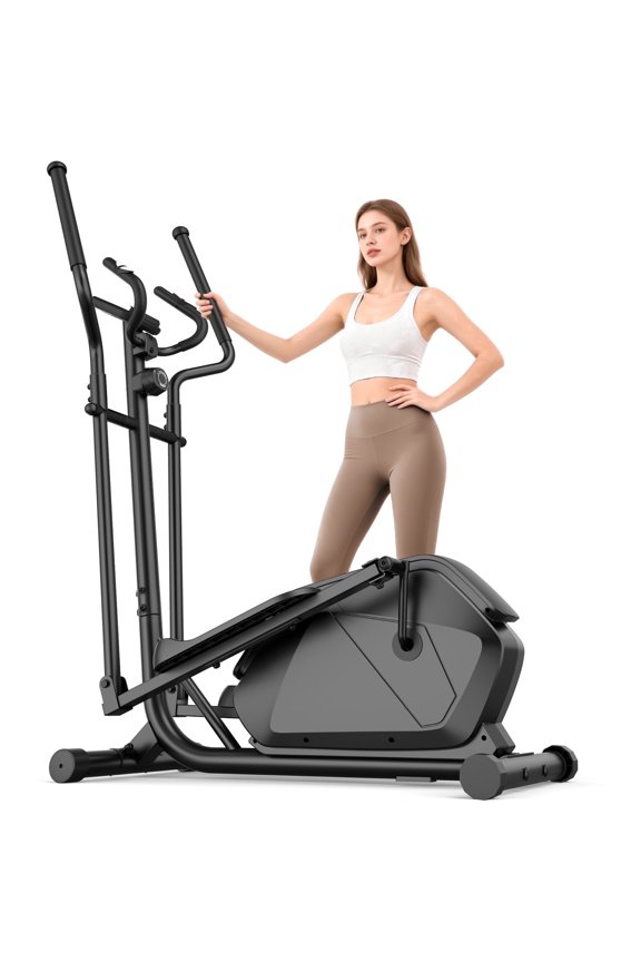 Ultra-Quiet Heavy Duty Elliptical Machine | 400LBS Capacity, 15-Inch Natural Stride, 14 Resistance Levels, Low Impact Cardio for Home Gym, Seniors & Small Spaces